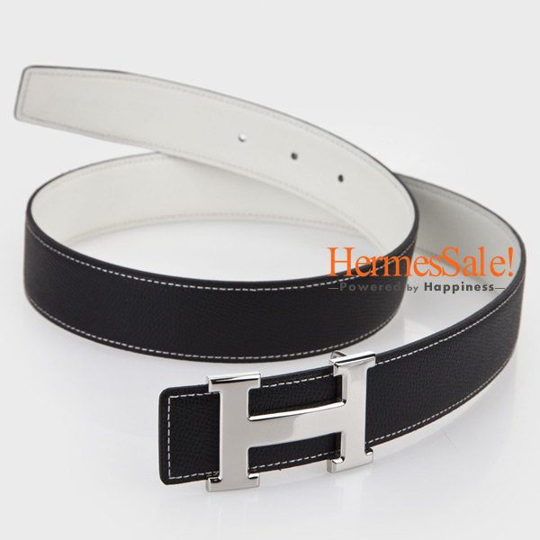 hermes belt black and white